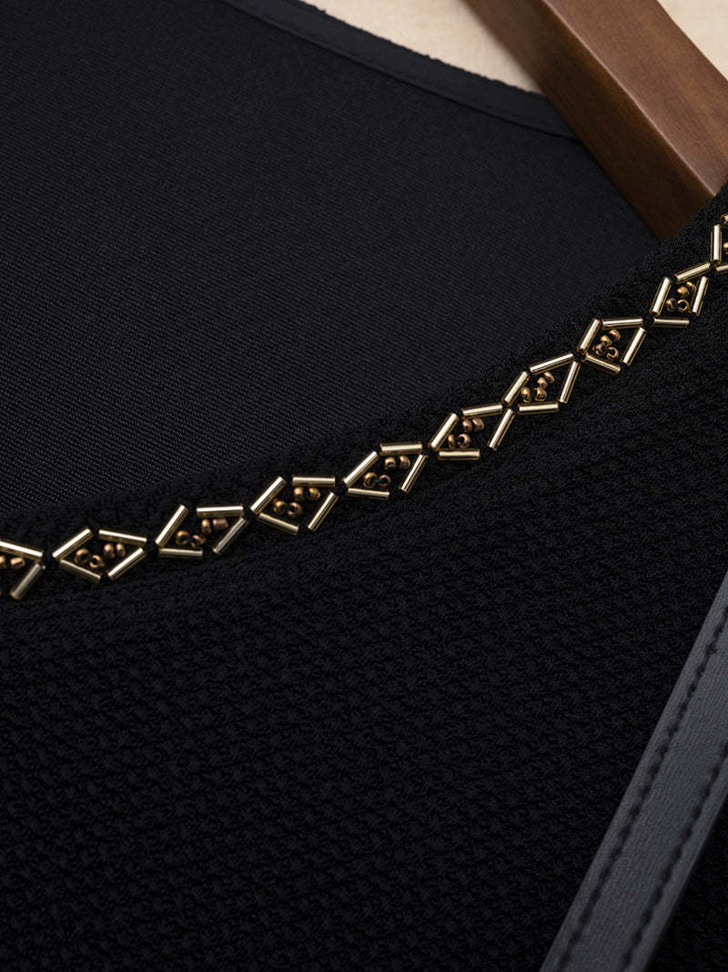 Céleste™ | Elegant Embellished V-Neck Blouse