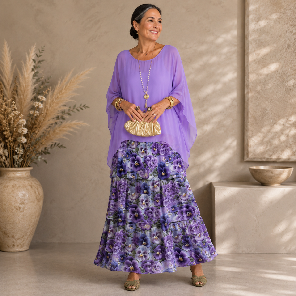 Margaux™ | Graceful Layered Chiffon Maxi Dress