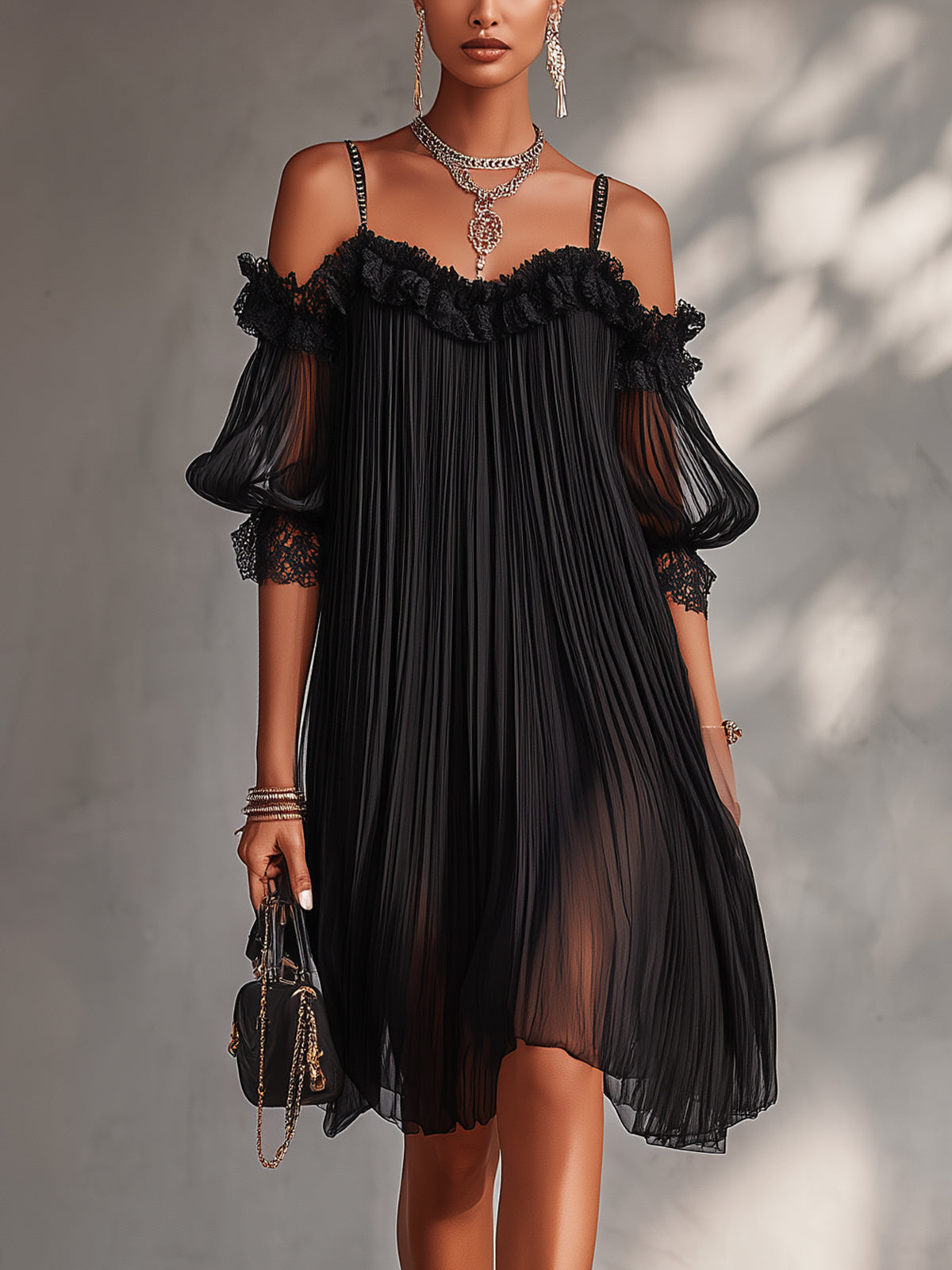 Geneviève™ | Elegant Pleated Evening Dress