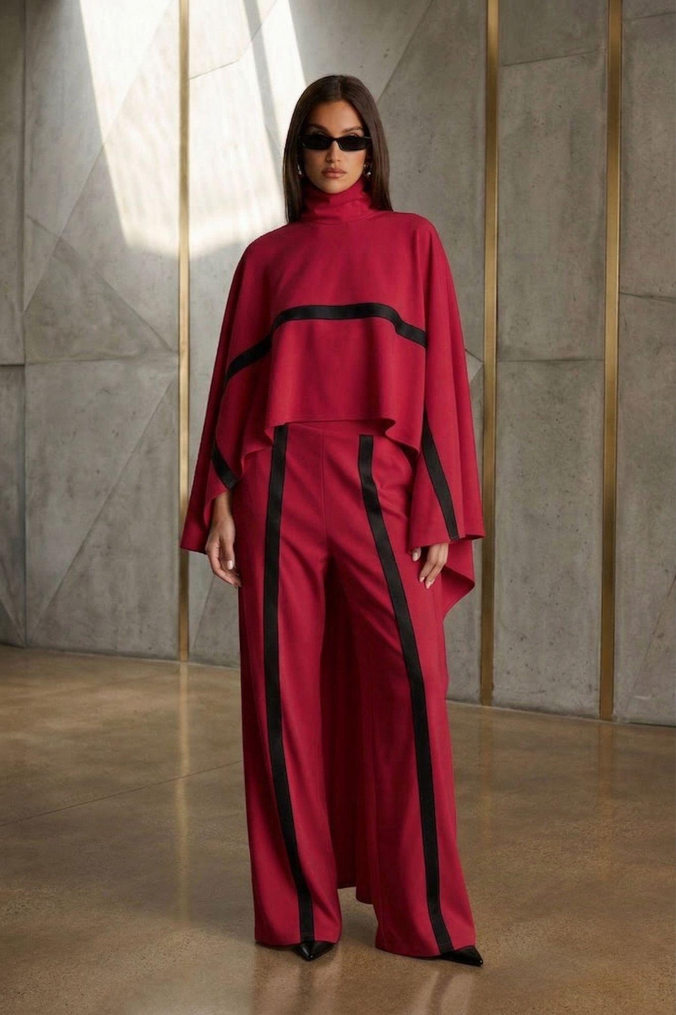 Urban Color Block Straight Pants with Pockets