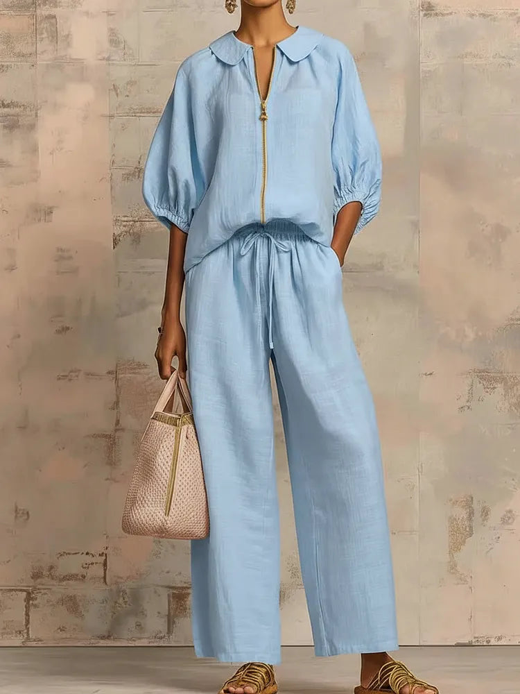 Claire™ | 2-Piece Relaxed Linen Lounge Set
