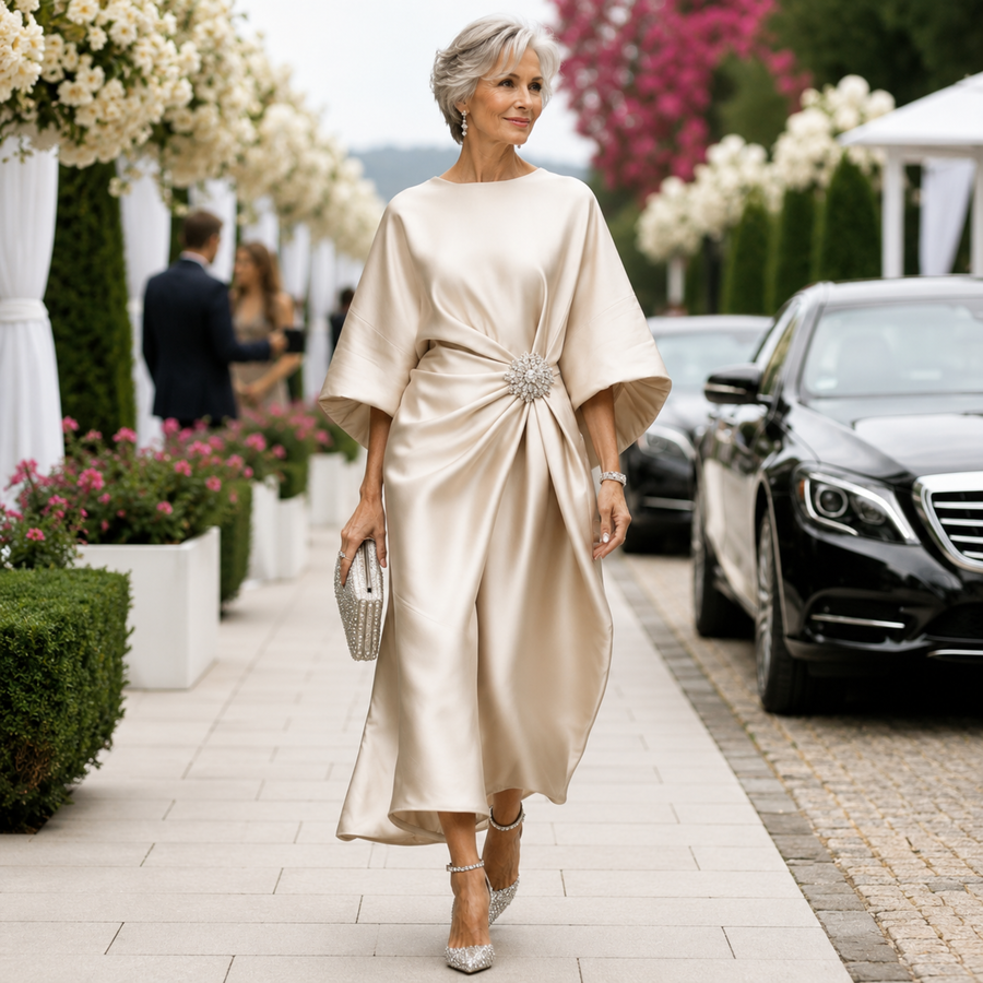 Élise | Timeless Knit Elegance Midi Dress