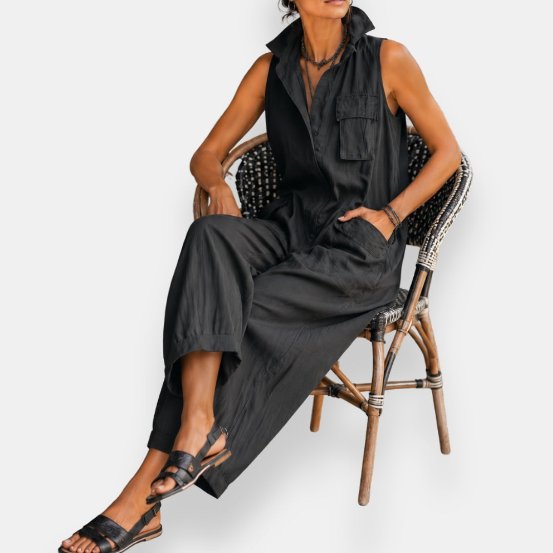 Victoria™ | Relaxed Utility Linen Jumpsuit