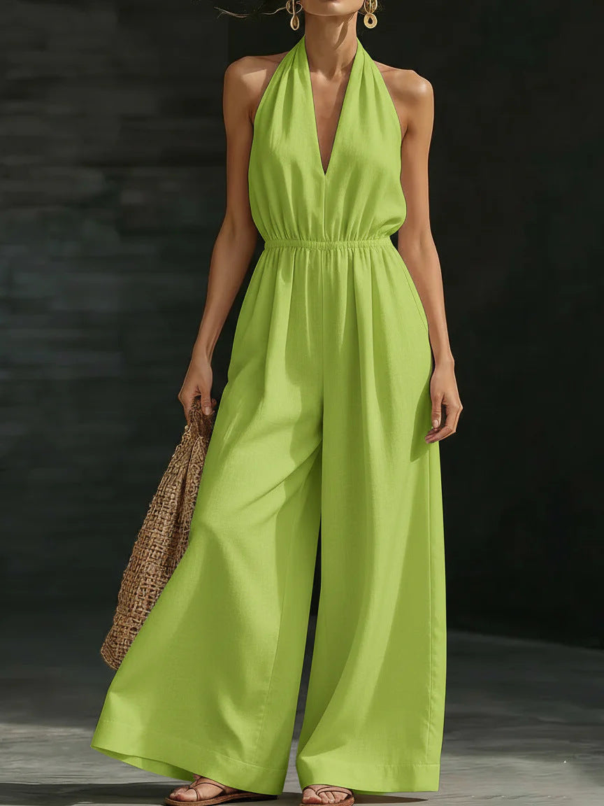 Élodie™ | Elegant Halter Wide-Leg Jumpsuit