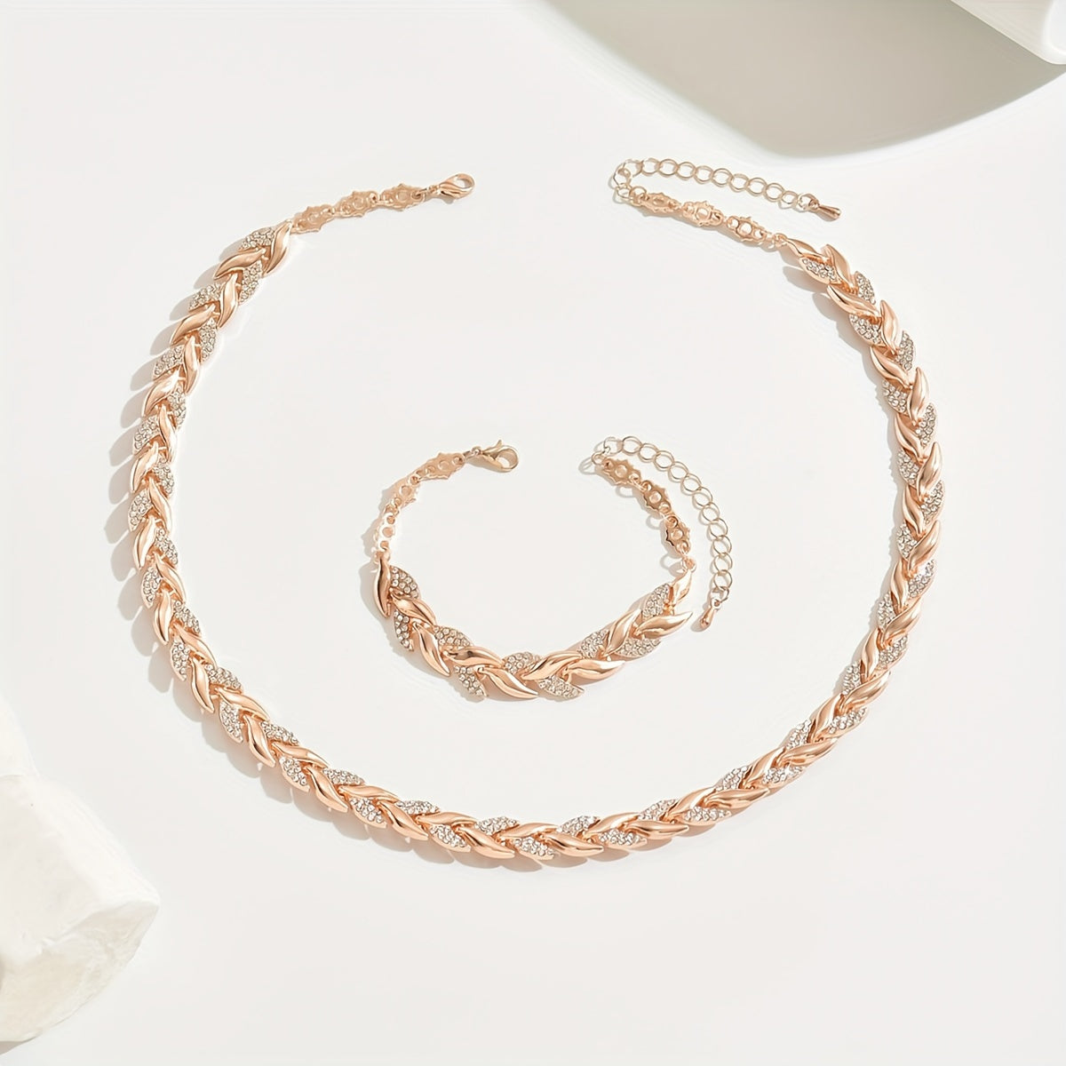 Élise | Luxury Crystal Leaf Jewellery Set