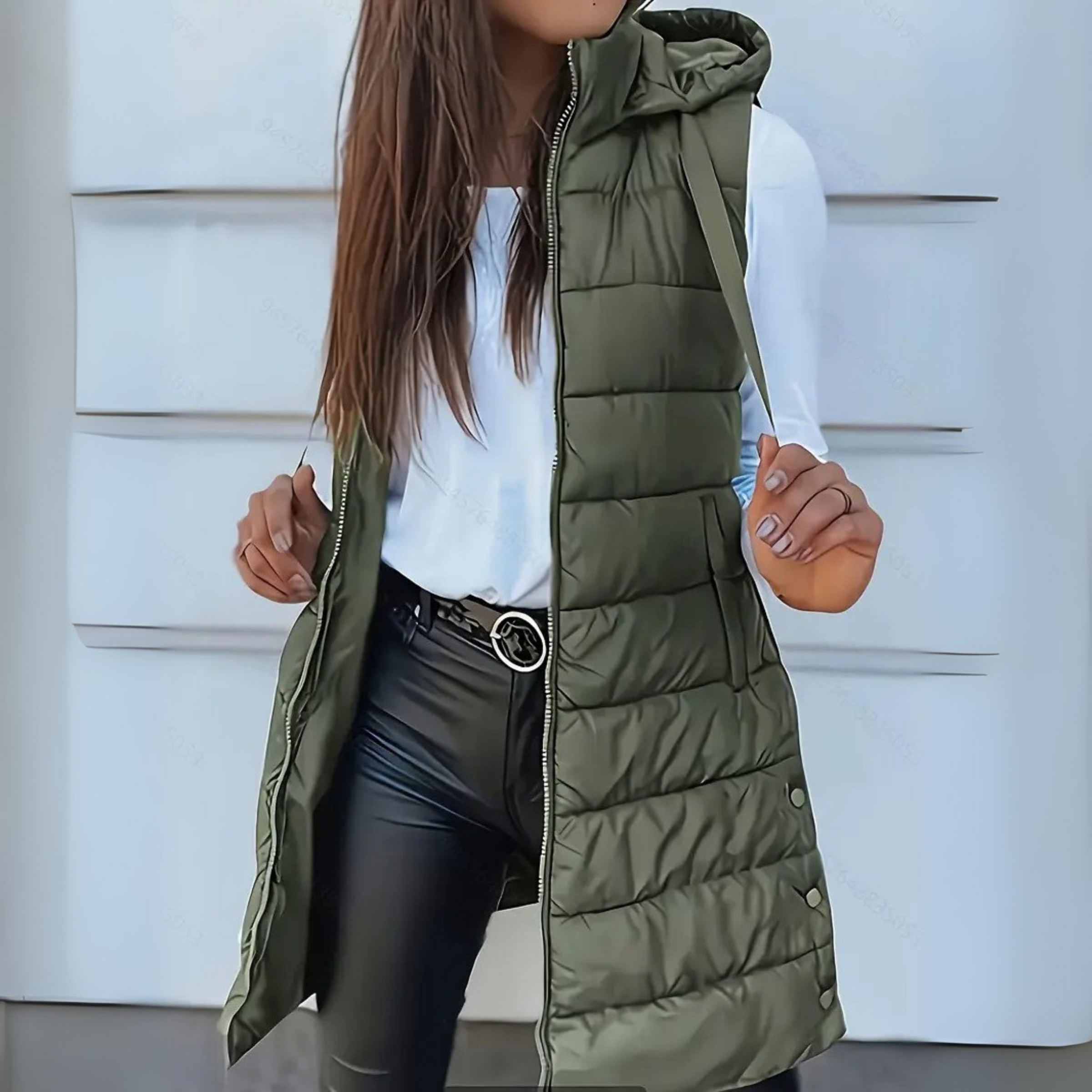 STOMRIDGE - Casual Sleeveless Hood Long Puffer Vest