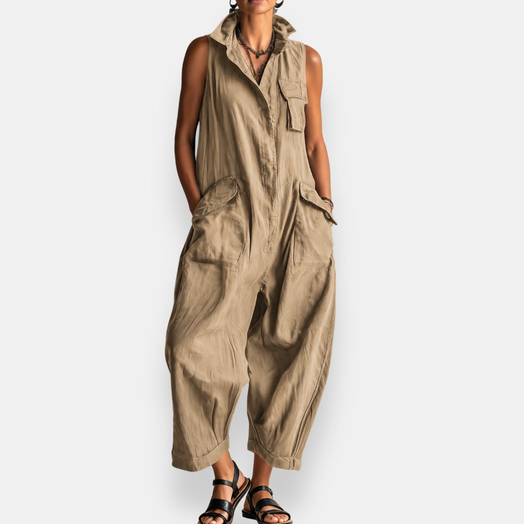 Victoria™ | Relaxed Utility Linen Jumpsuit