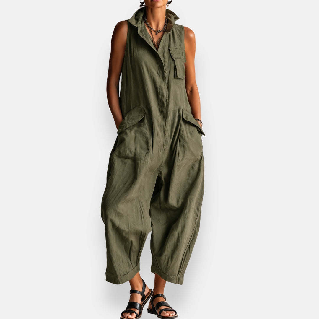 Victoria™ | Relaxed Utility Linen Jumpsuit