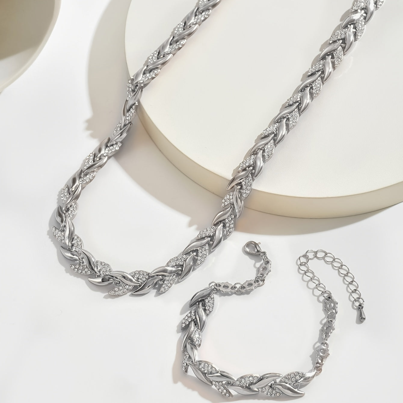 Élise | Luxury Crystal Leaf Jewellery Set