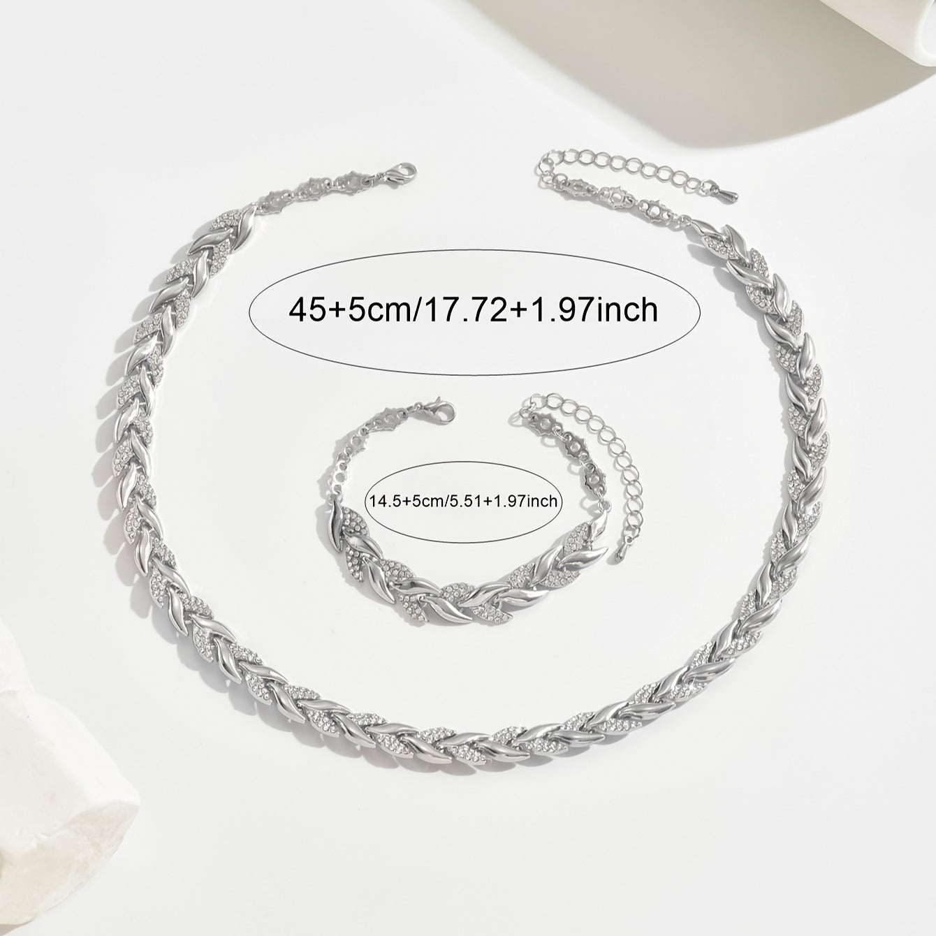 Élise | Luxury Crystal Leaf Jewellery Set