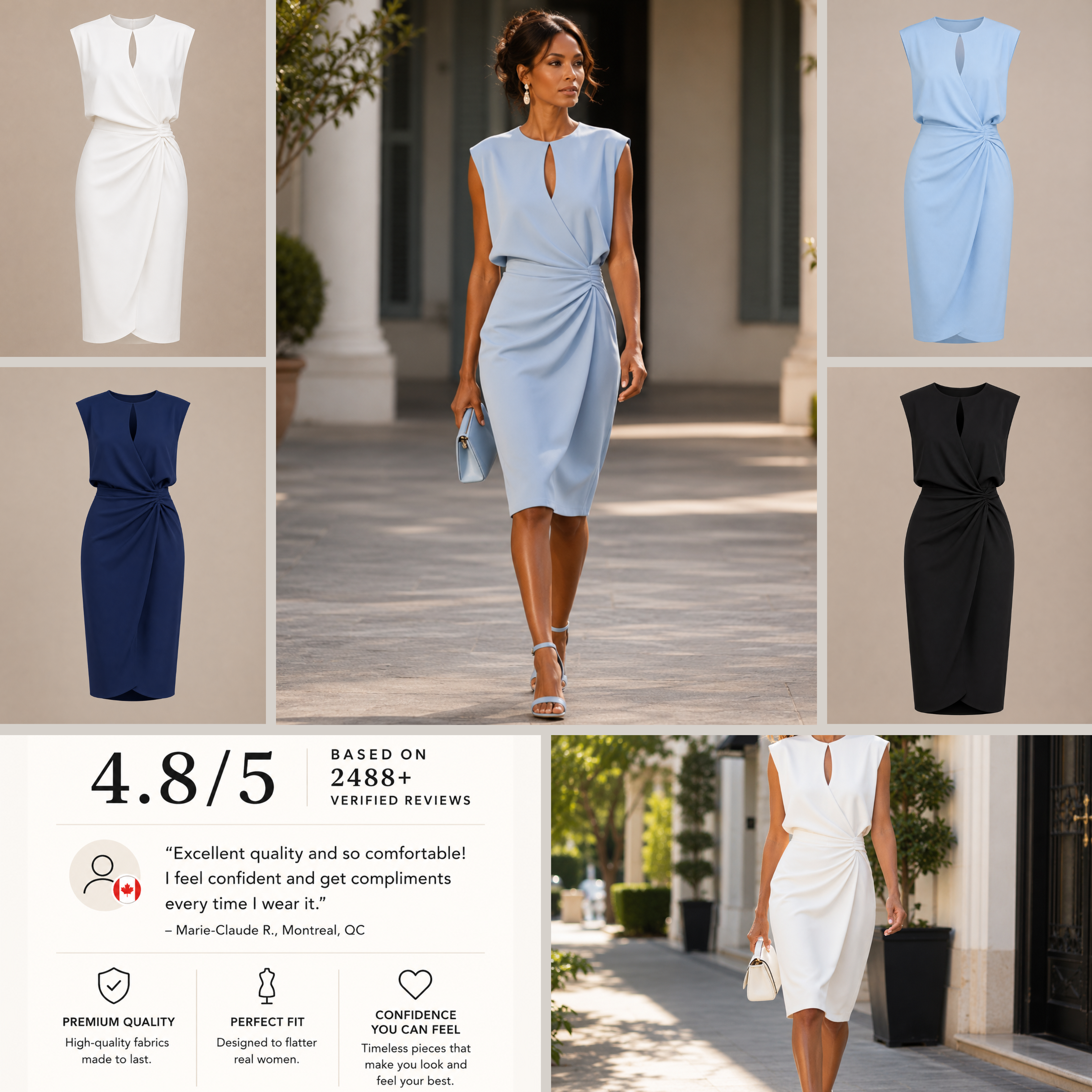 Aurélie | Gracefully Draped Midi Dress