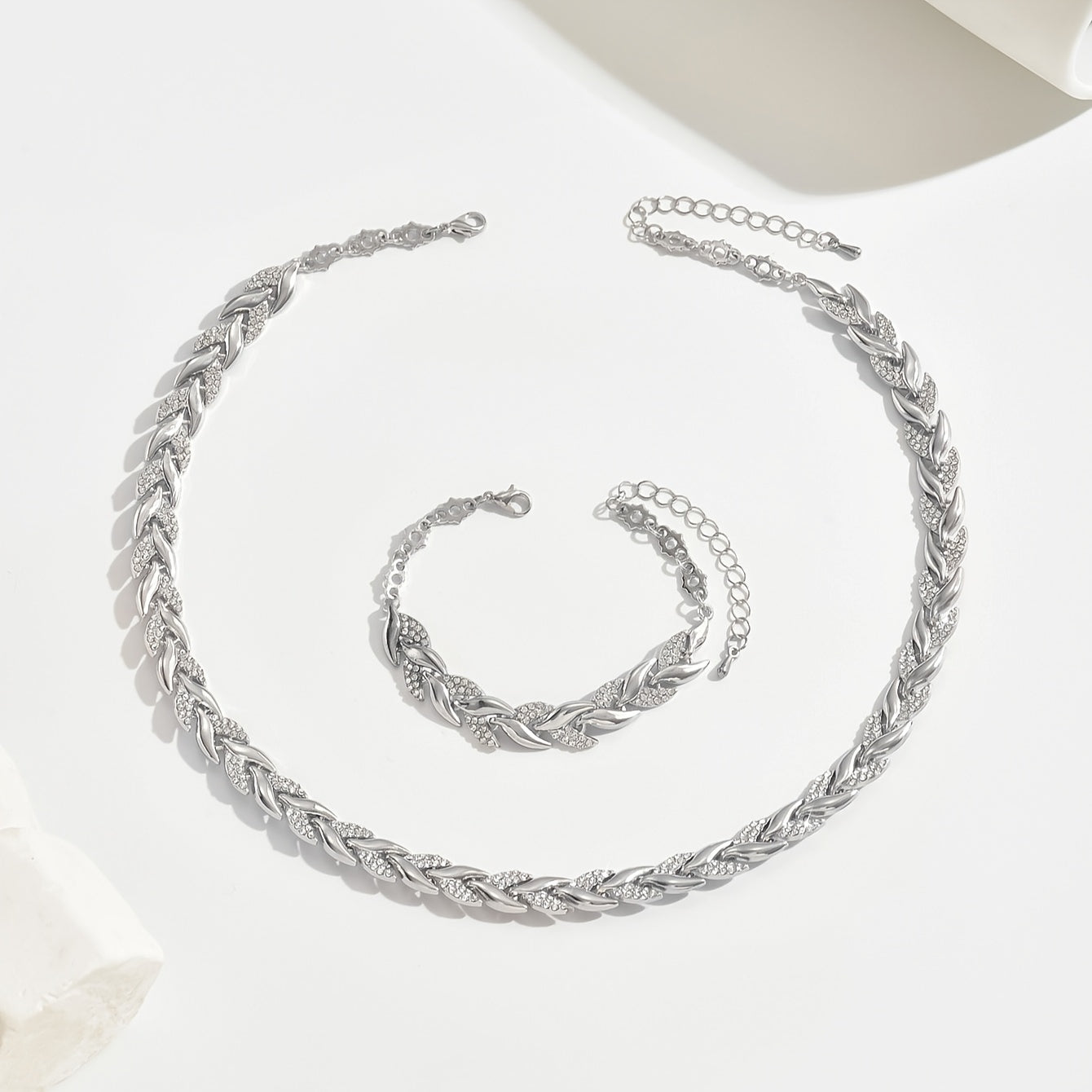 Élise | Luxury Crystal Leaf Jewellery Set