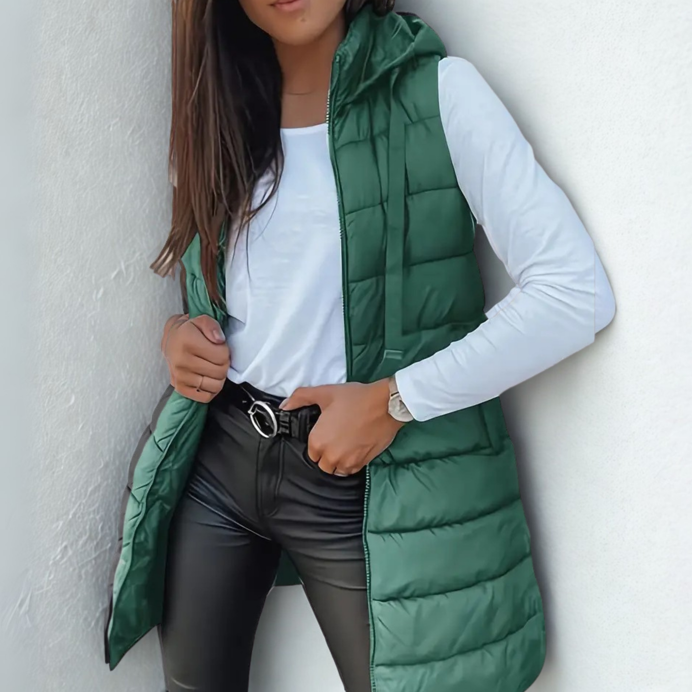 STOMRIDGE - Casual Sleeveless Hood Long Puffer Vest