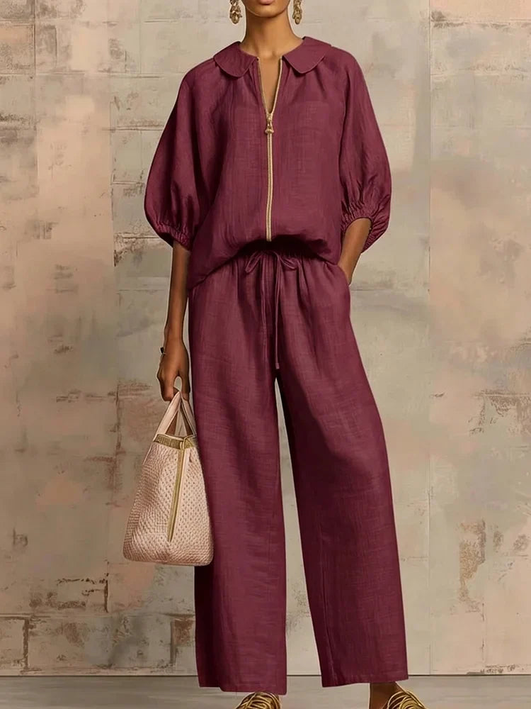 Claire™ | 2-Piece Relaxed Linen Lounge Set