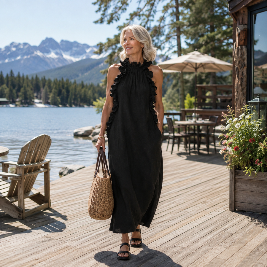 Céleste™ | Graceful Ruffle Maxi Dress