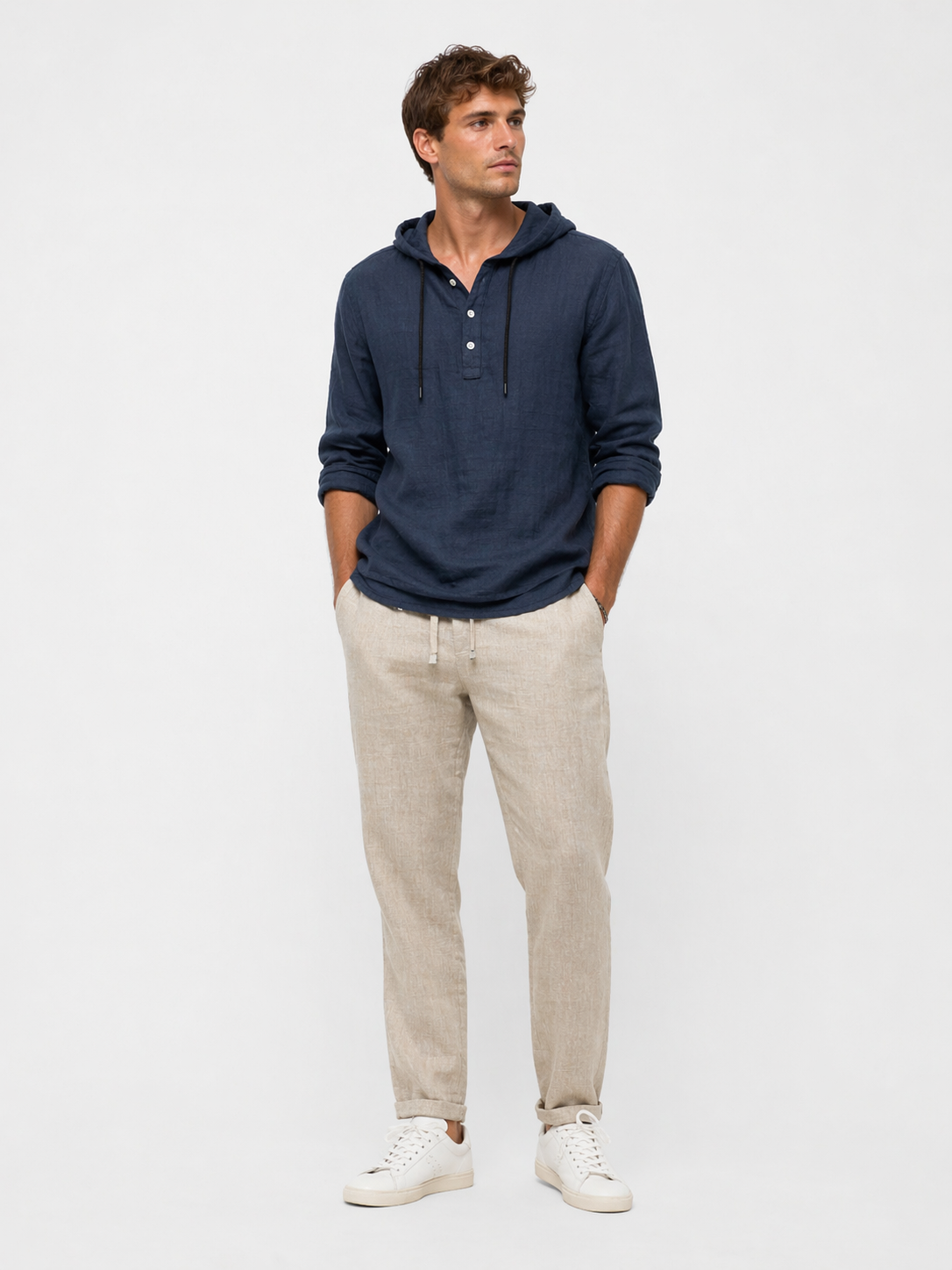 Ethan – Casual Linen Hooded Shirt