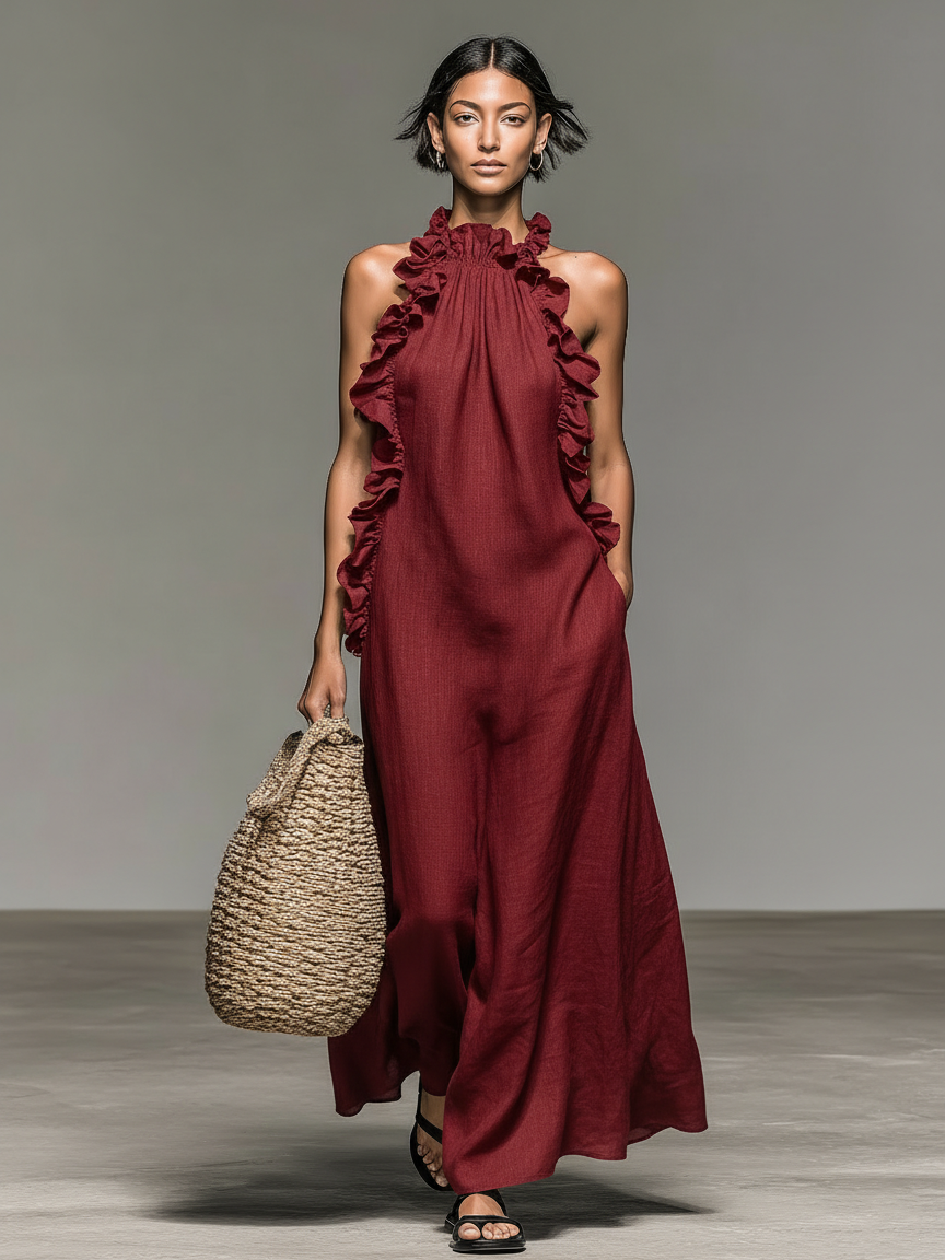 Céleste™ | Graceful Ruffle Maxi Dress