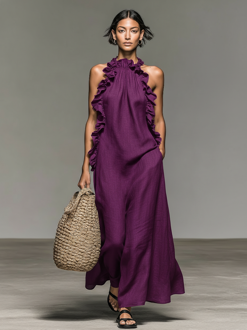 Céleste™ | Graceful Ruffle Maxi Dress