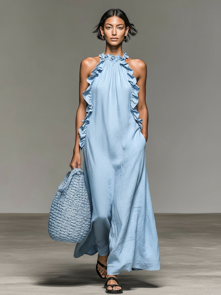 Céleste™ | Graceful Ruffle Maxi Dress