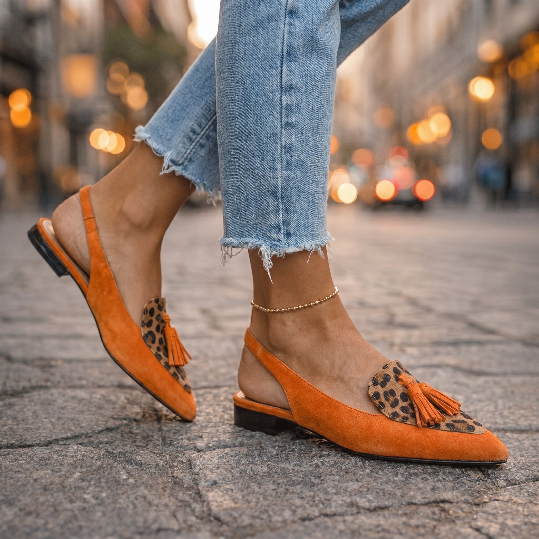 Harper™ | Chic Tassel Slingback Flats