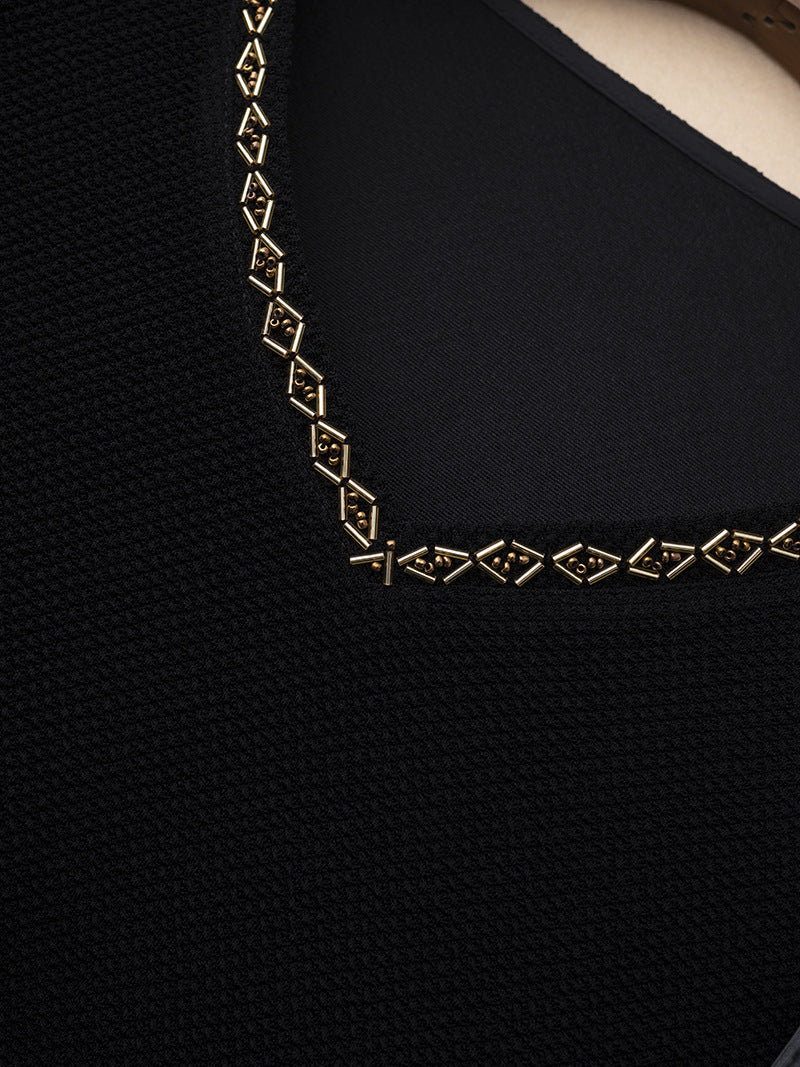 Céleste™ | Elegant Embellished V-Neck Blouse