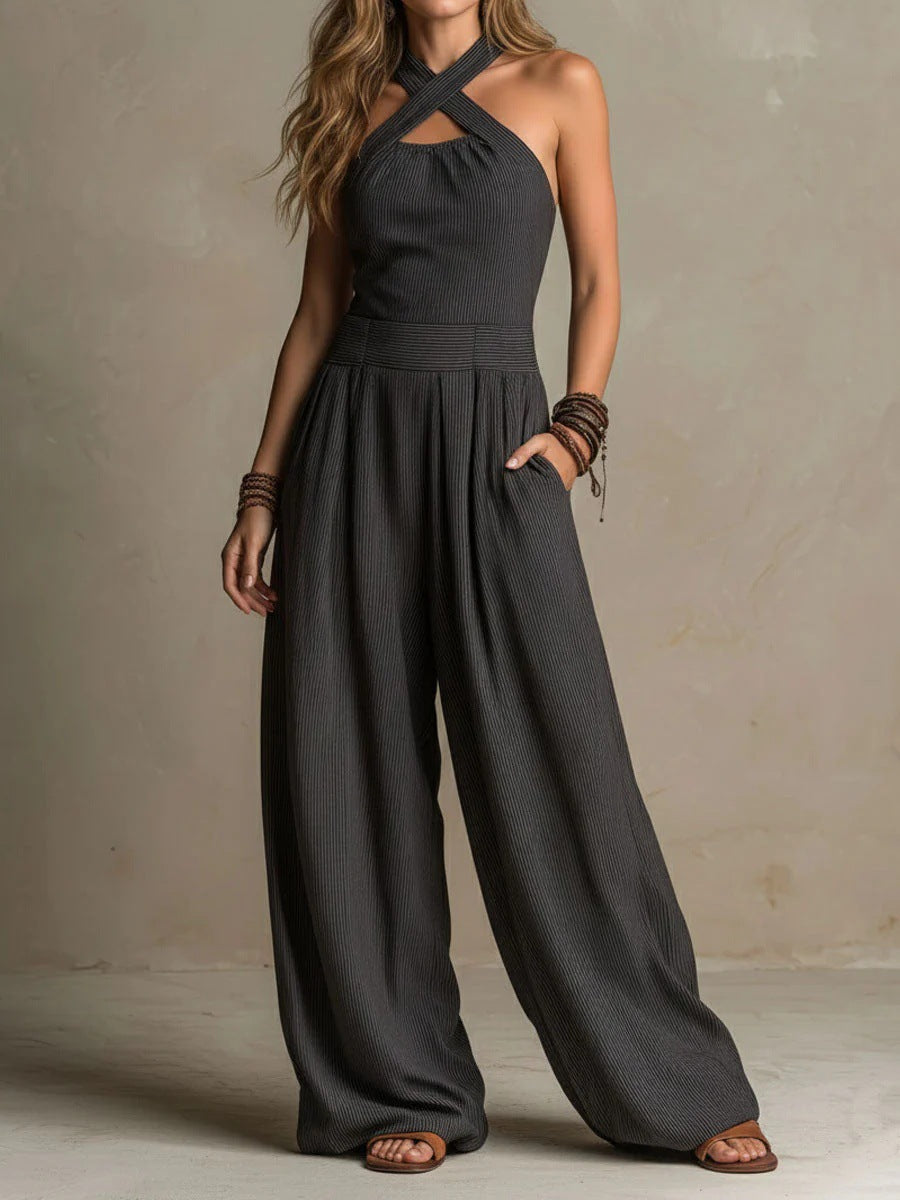 Noémie | Elegant Cross-Neck Jumpsuit