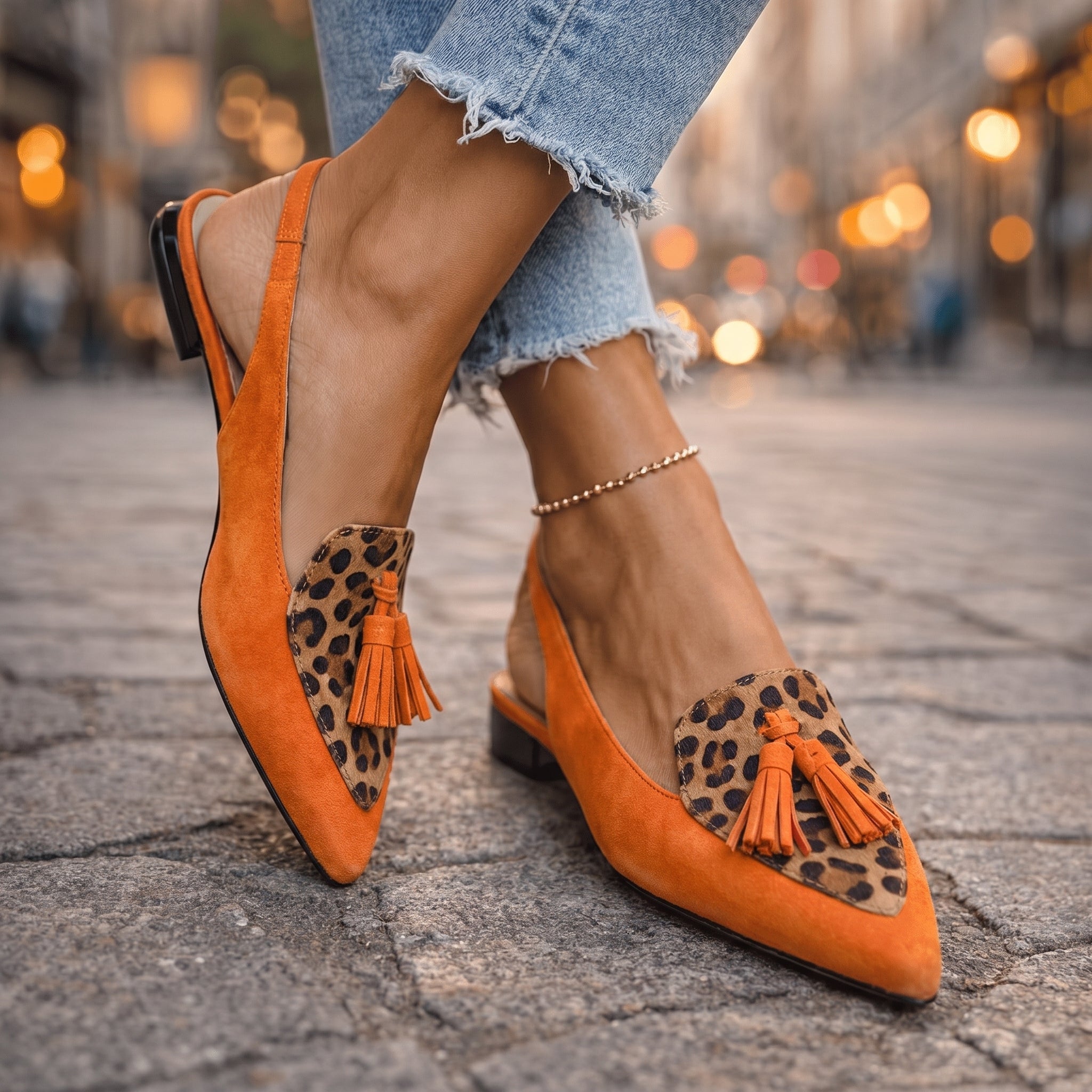 Harper™ | Chic Tassel Slingback Flats