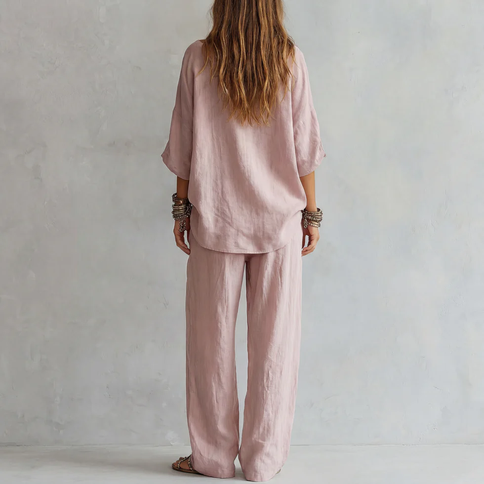Casual Off-shoulder Top And Wide-leg Pants Set