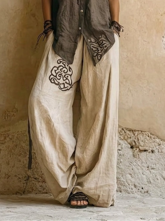 Bohemian Camisole Pants And Jacket Three-piece Set