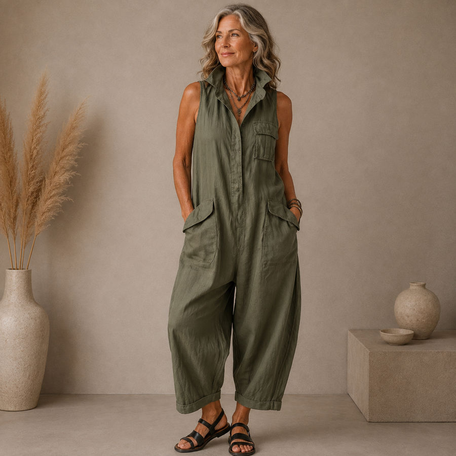 Victoria™ | Relaxed Utility Linen Jumpsuit