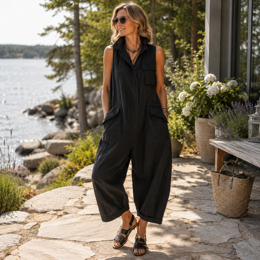 Victoria™ | Relaxed Utility Linen Jumpsuit