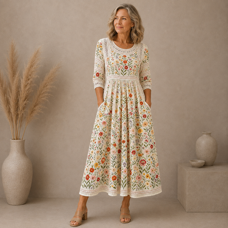 Charlotte™ | Wildflower Grace Midi Dress