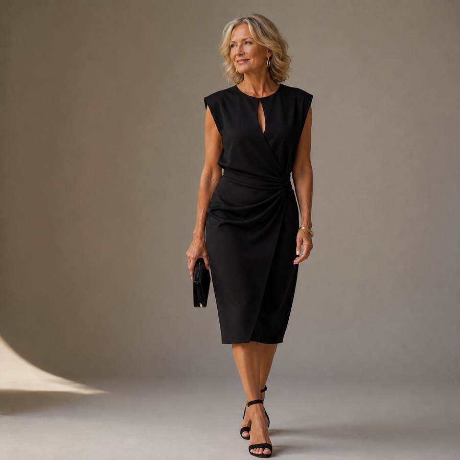 Aurélie | Gracefully Draped Midi Dress