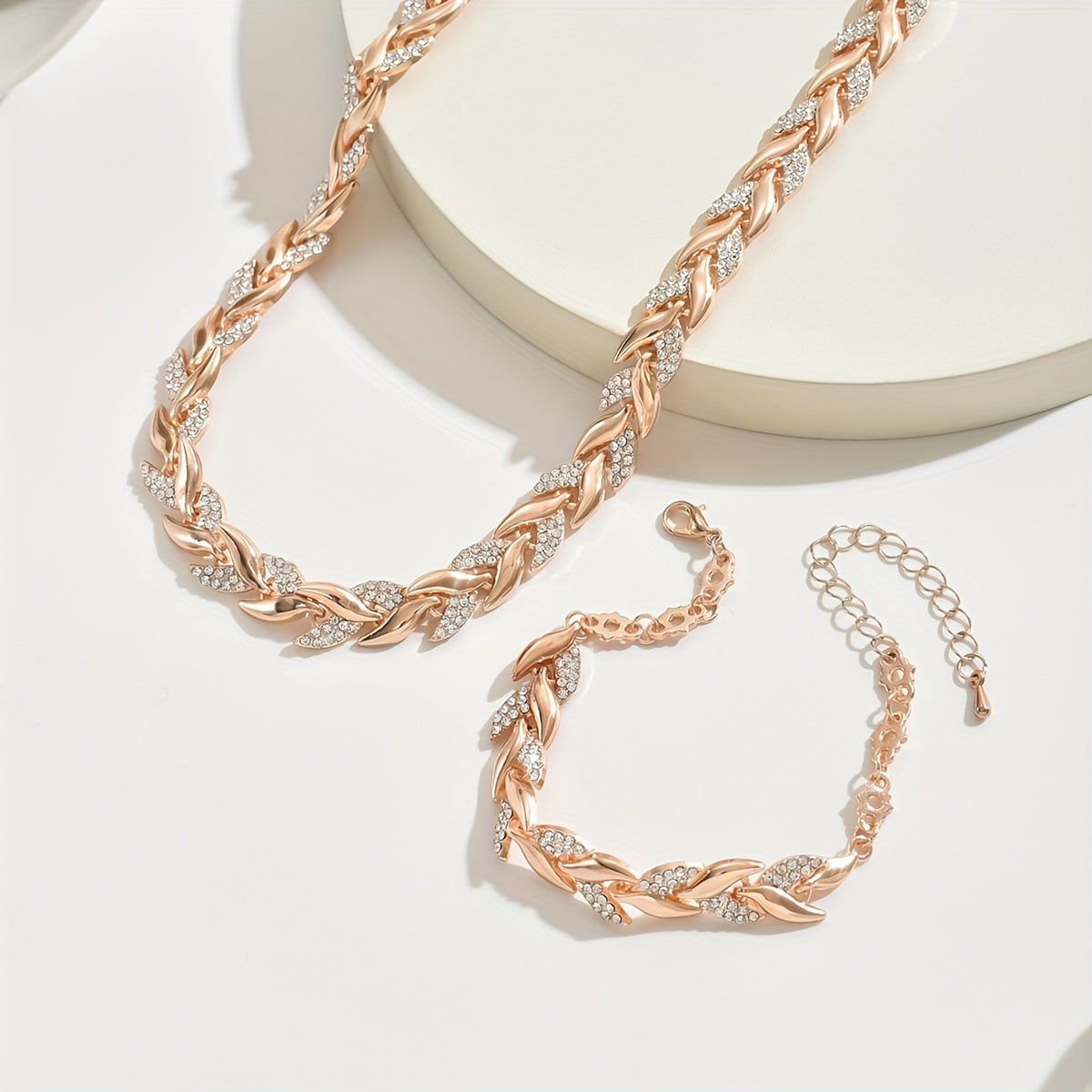 Élise | Luxury Crystal Leaf Jewellery Set