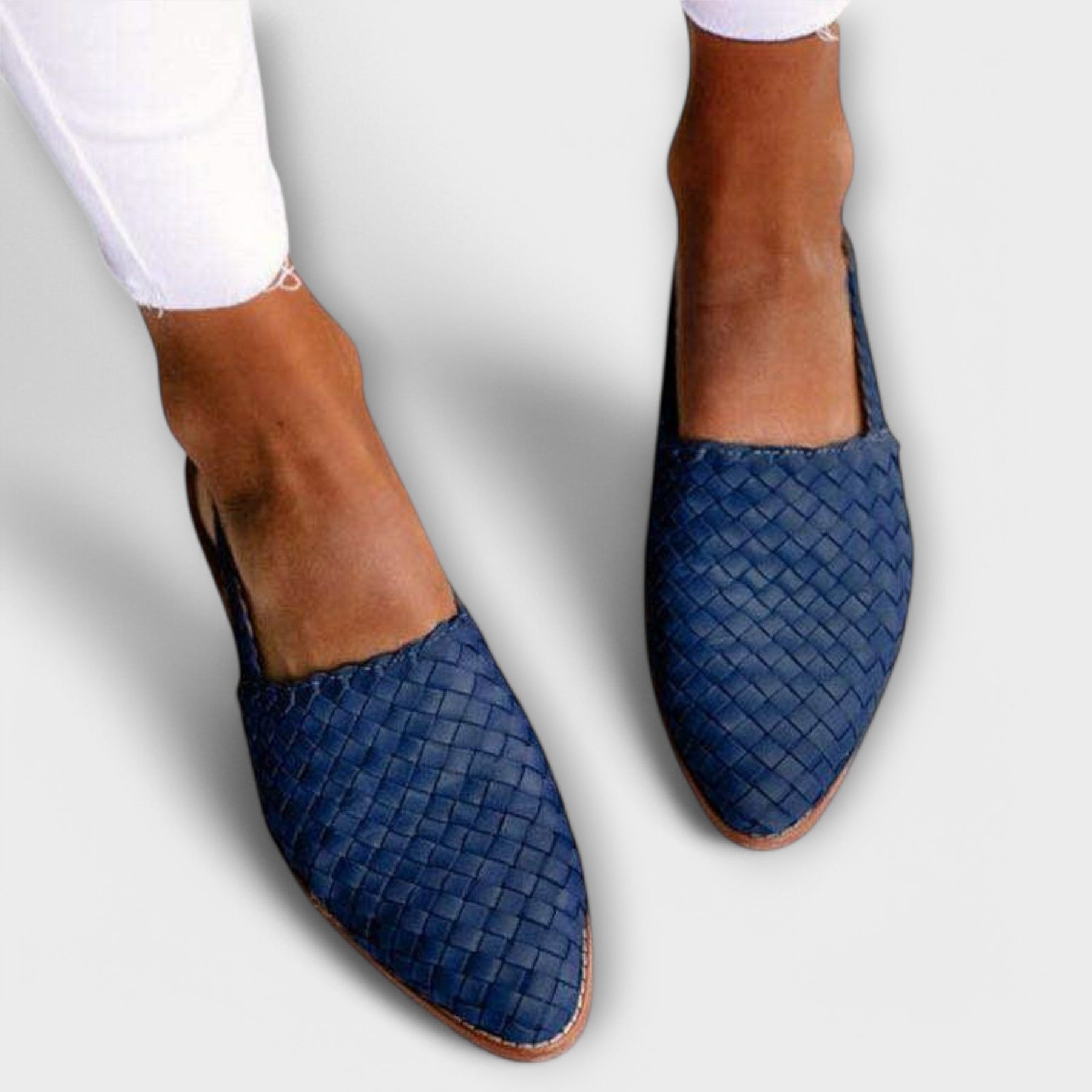 Colette™ | Woven Leather Slingback Flats