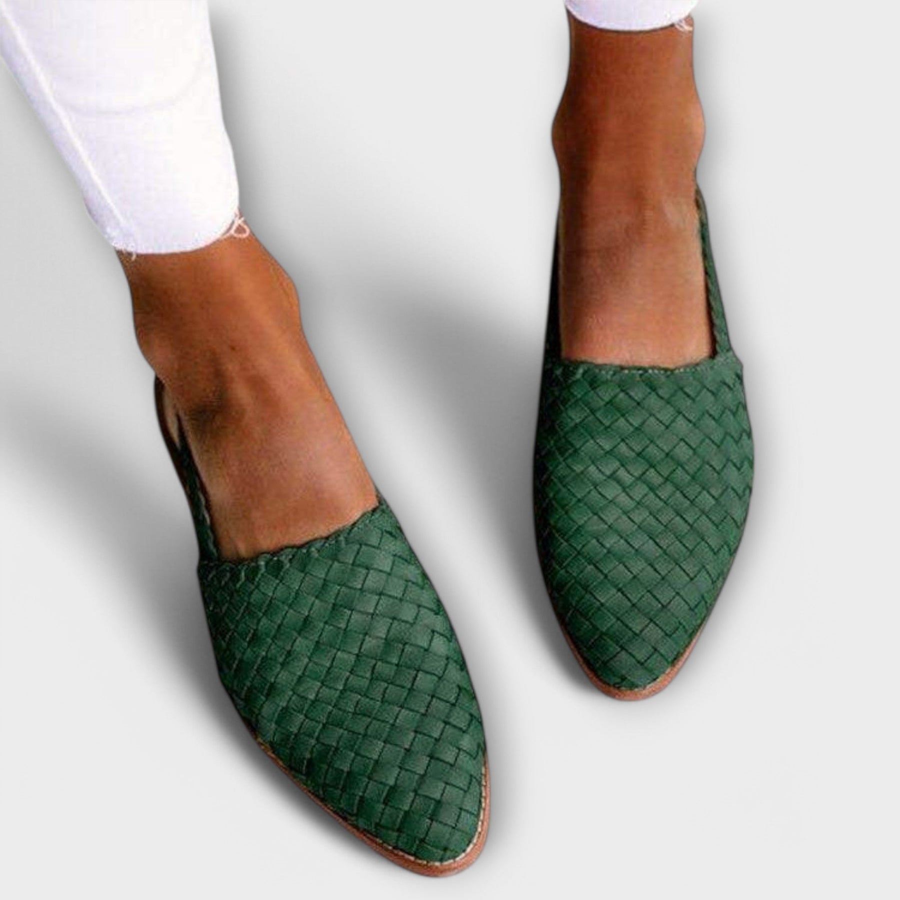 Colette™ | Woven Leather Slingback Flats