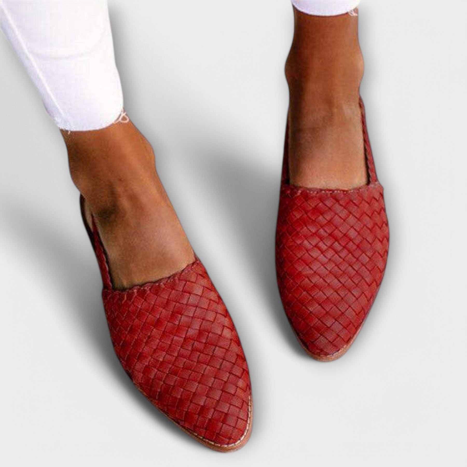 Colette™ | Woven Leather Slingback Flats