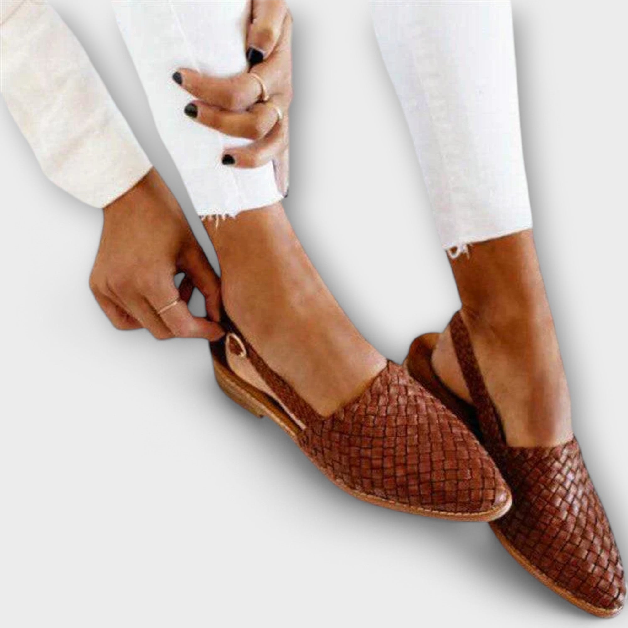 Colette™ | Woven Leather Slingback Flats
