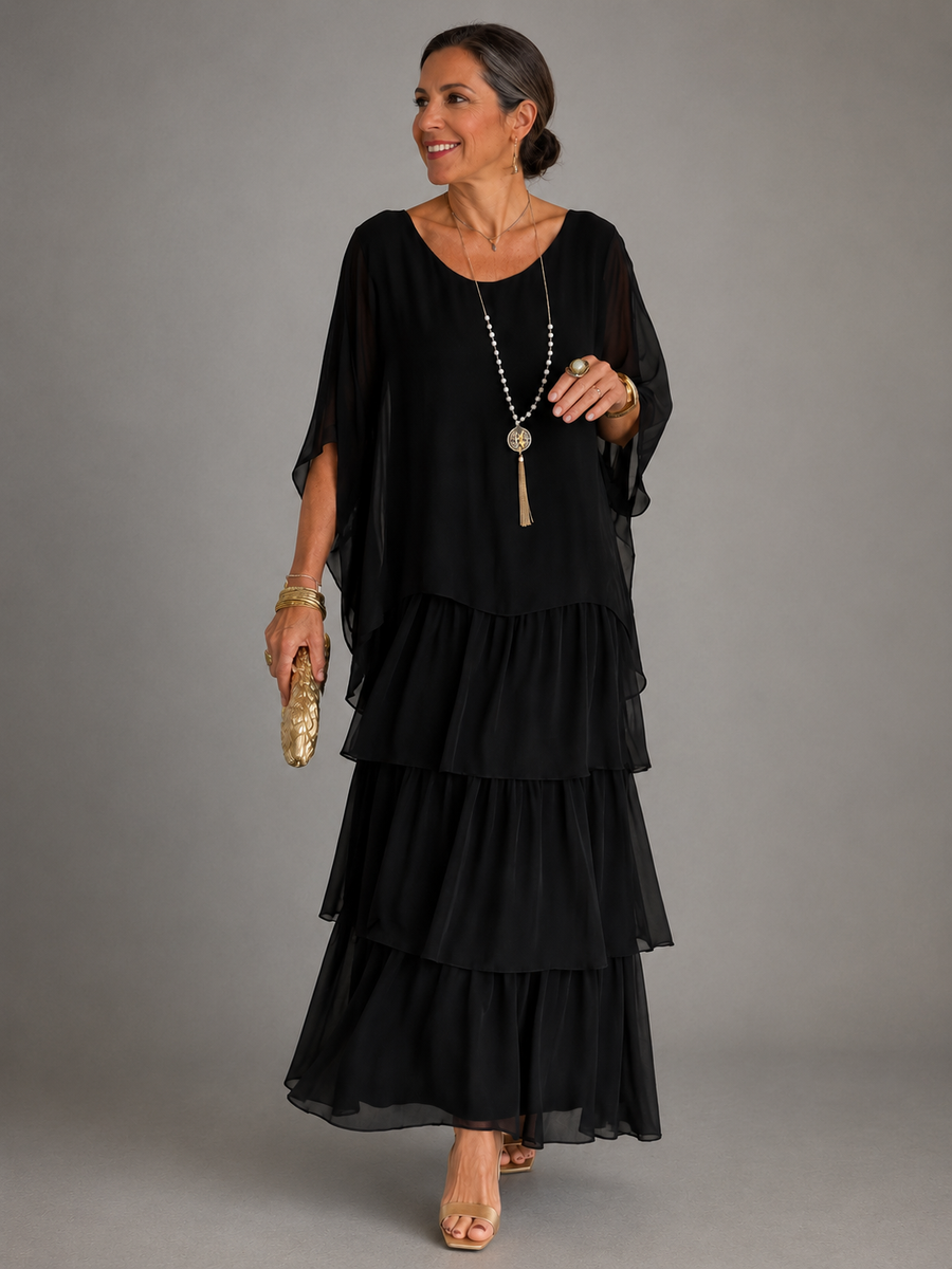 Margaux™ | Graceful Layered Chiffon Maxi Dress