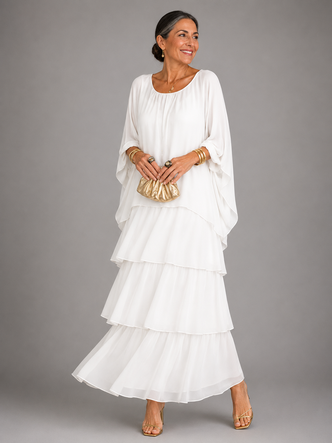 Margaux™ | Graceful Layered Chiffon Maxi Dress