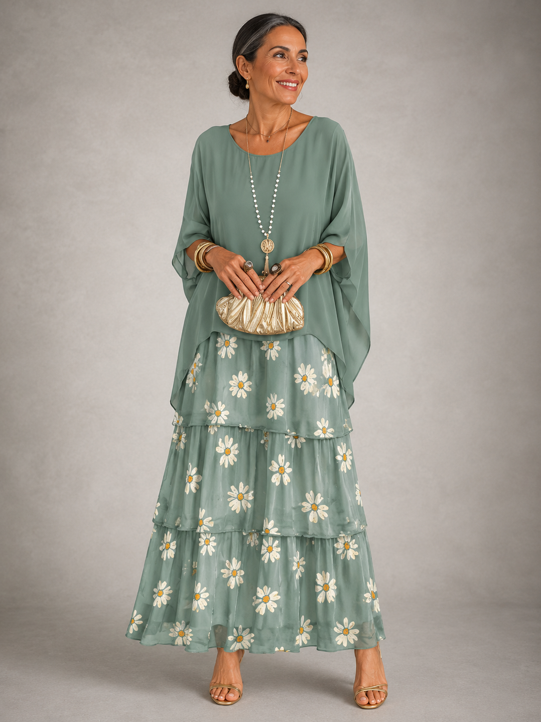 Margaux™ | Graceful Layered Chiffon Maxi Dress