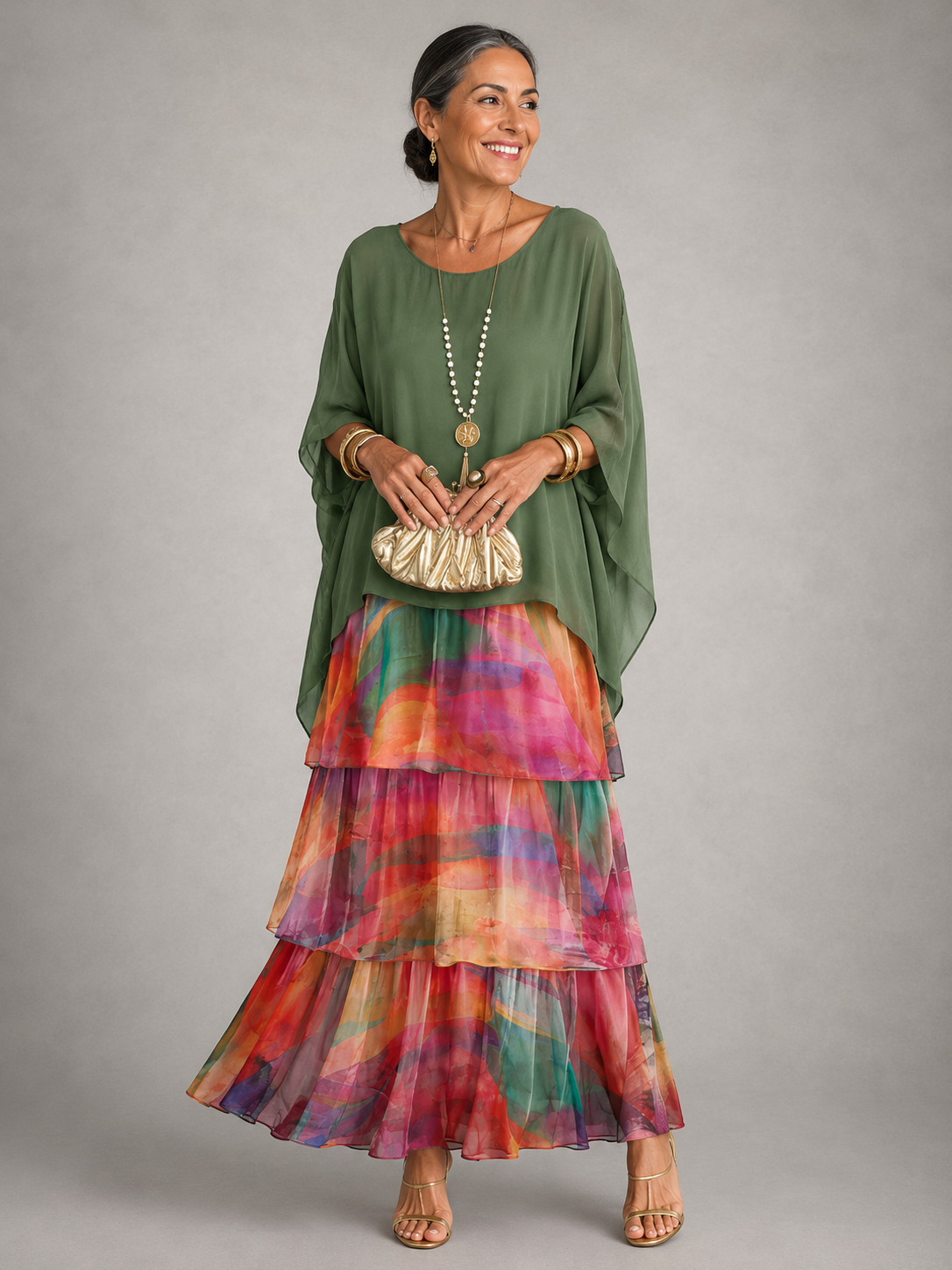 Margaux™ | Graceful Layered Chiffon Maxi Dress