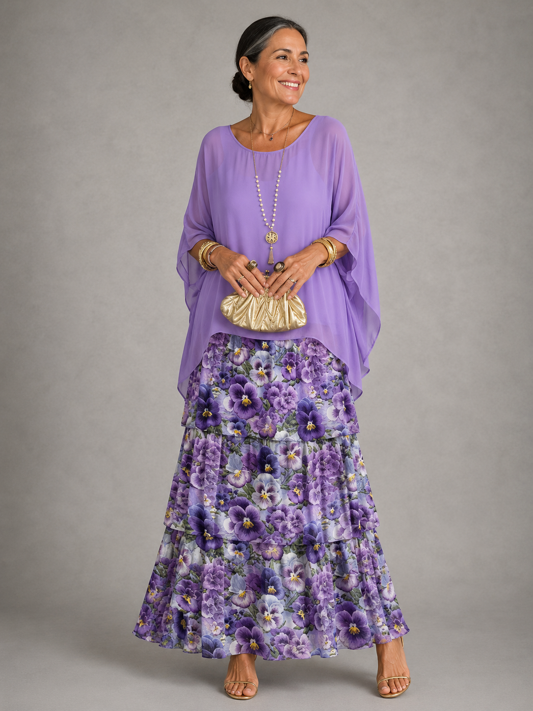 Margaux™ | Graceful Layered Chiffon Maxi Dress