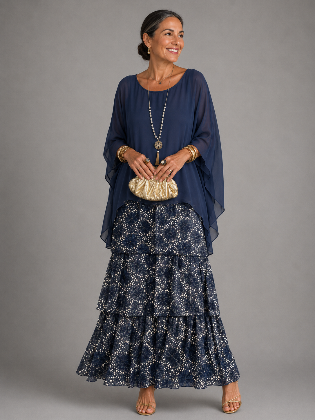 Margaux™ | Graceful Layered Chiffon Maxi Dress