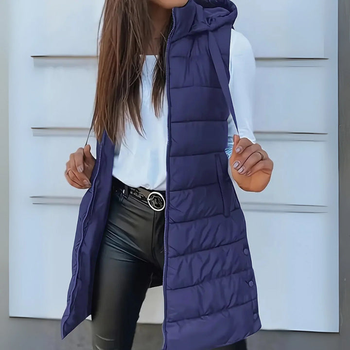 STOMRIDGE - Casual Sleeveless Hood Long Puffer Vest