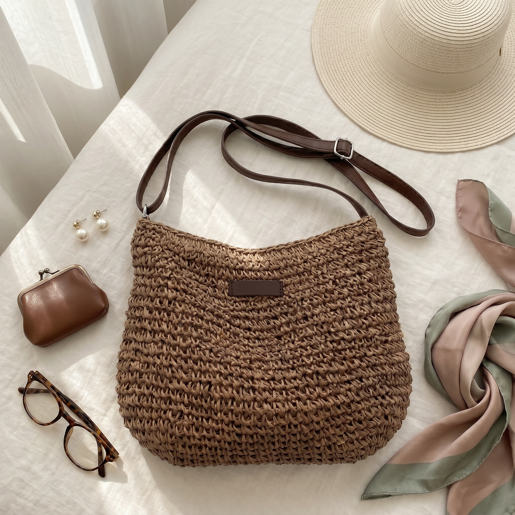 Sophie™ | Coastal Woven Shoulder Bag