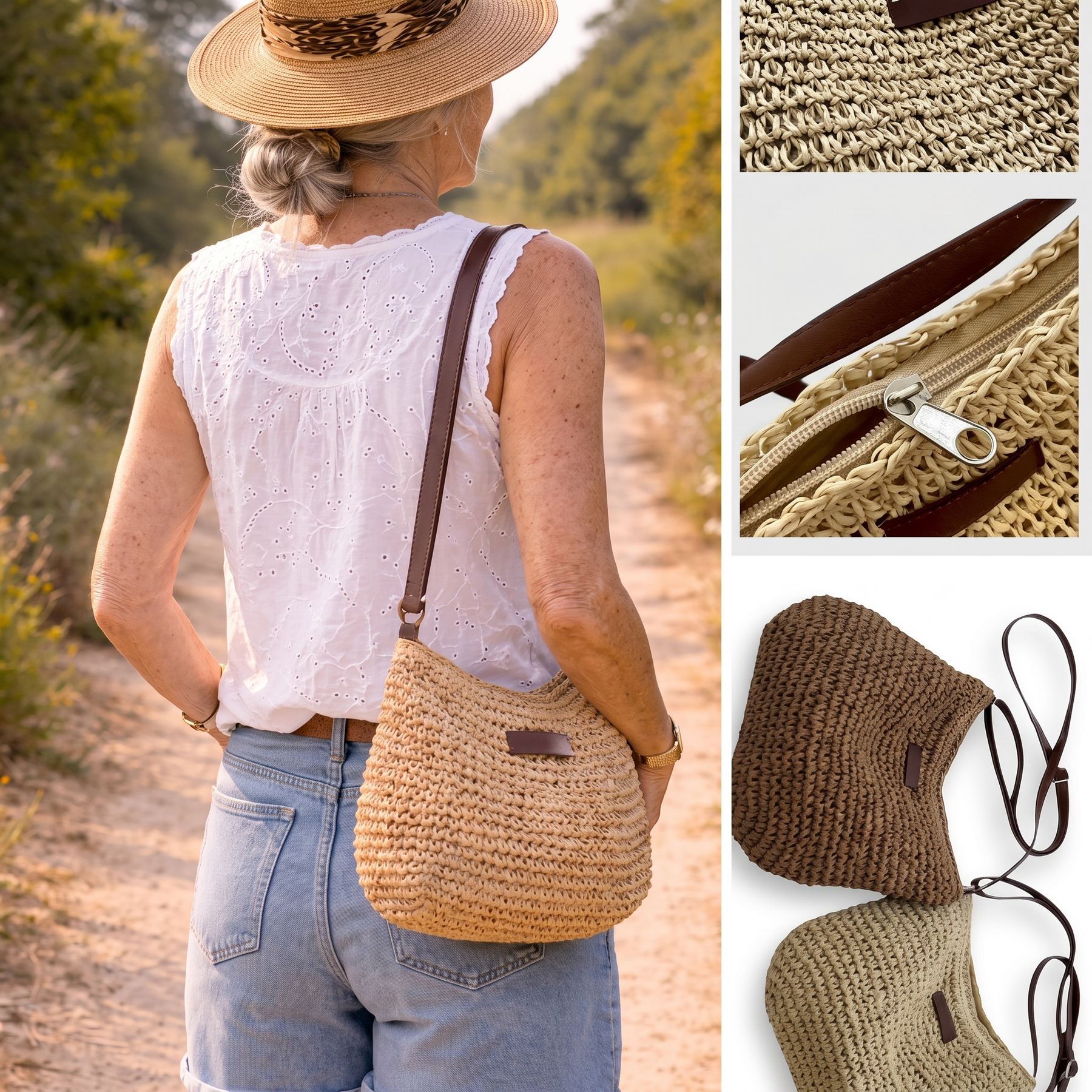 Sophie™ | Coastal Woven Shoulder Bag