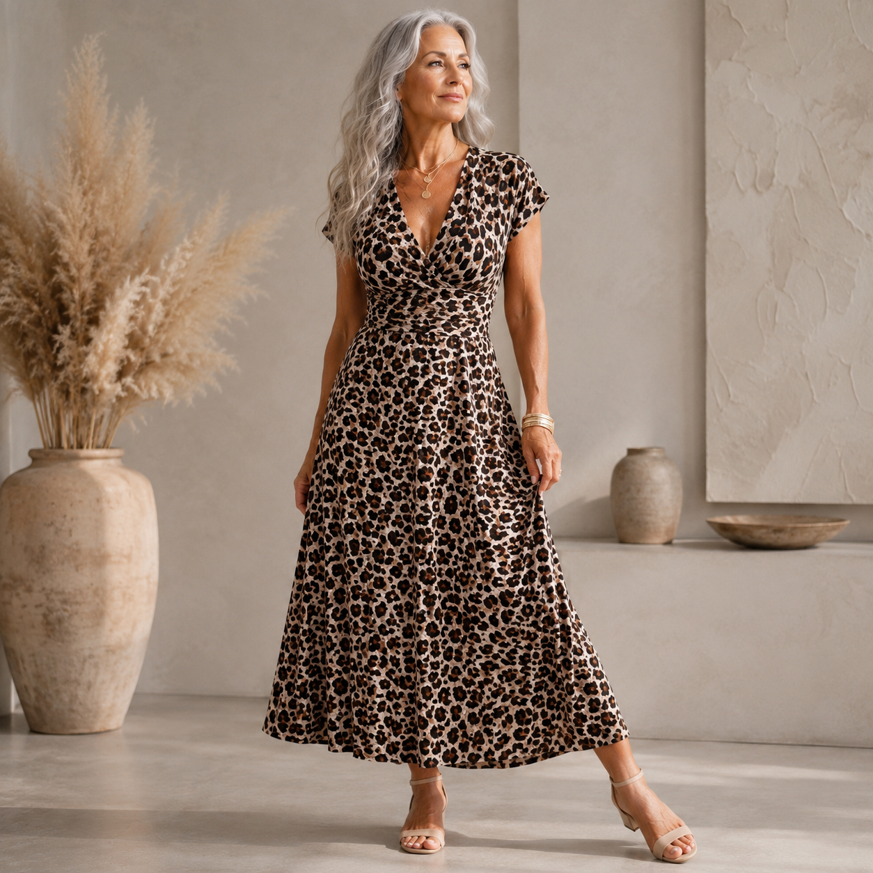Élise™ | Timeless Leopard Maxi Dress